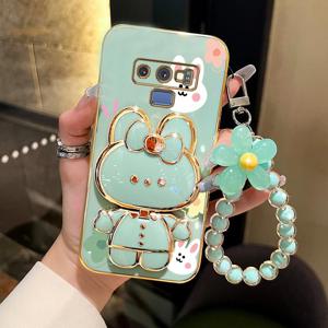 TEMU 갤럭시 노트8/노트9 삼성노트8 케이스: 노트8 플라워 스트랩 메이크업 미러 귀여운 토끼 폰홀더 케이스, 럭셔리 여성용 킥스탠드 커버