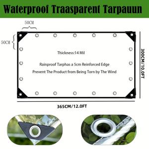 TEMU 구멍이 있는 투명 PVC 타프, 14밀 두께의 강력한 투명 플라스틱 커버, 온실, 파티오, 포치, 야외 pergola, 닭장용 찢어질 수 있는 비닐 | 바람, 쉽게 청소할 수 있는 야외 파티오 커버 | 클래식 투명 타프 | PVC 재질, 타프