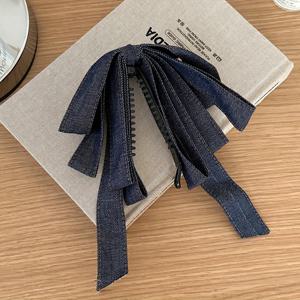 TEMU 우아한 리본 머리핀 - 여성용 시크한 패브릭 바나나 바레트, 단색 포니테일 거치대 & 헤어 액세서리|머리핀