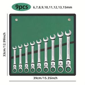 TEMU 움직이는 헤드 라쳇 세트 거울 크롬 도금 오픈 메이플 blossom 퀵 라쳇 하드웨어 공구