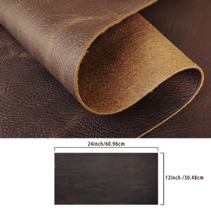 TEMU 1개 다크 브라운 리치 패턴의 납작 가죽 시트 - 풀 그레인 상피 소가죽, 리치 패턴, 두께 1.7-2.0mm, 내구성이 뛰어나고 가죽 조각이 용이하여 공예, 책 커버, 핸드백, 지갑, 필통, 수납 상자 제작에 적합, 천연 질감