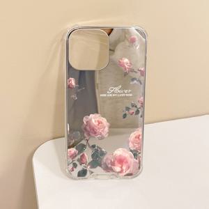 TEMU 휴대폰 케이스 - 고급스러운 미러 마감 스타일의 휴대폰 케이스. 창의적인 올인클루시브 디자인과 낙하 방지 핑크 로즈 패턴이 특징이며, iPhone 모델 16, 15, 14, 13, 12, 11 Pro Max, XS, XR, 7, 8, 그리고 SE JD1과 호환됩니다.