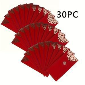 TEMU 15개/30개 빨간 돈봉투, 크리스마스, 새해, 특별한 날에 완벽한 현금 및 행운 선물 포장용, 크리스마스 선물 가방