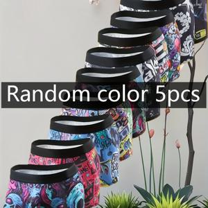 TEMU 남성 속옷 5개 세트, 매우 편안함, 높은 탄성, 통기성, 얇은 반바지, 캐주얼 웨어에 적합, 내구성 좋은 란제리.