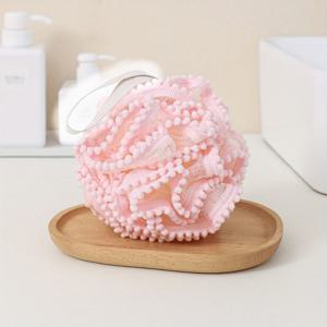 TEMU 크리스마스, 2개입 진주 목욕 볼, 레이스 슈퍼 각질 제거, 홈 스파 샤워 수세미 스펀지, 폼 네트 브러쉬, 욕실 스파 스크럽 볼, 얼굴 및 몸에 적합, 편안하고 피부 친화적, 풍부한 거품.