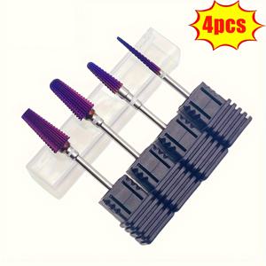 TEMU 4pcs 전문 네일 그라인딩 헤드, 높은 안전성, 아크릴 및 젤 네일, ку티클 제거에 적합, 매니큐어 페디큐어 네일 살롱, 발 및 손 관리에 적합
