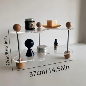 TEMU 두꺼운 아크릴 데스크탑 디스플레이 랙, 간단하고 고급스러운 데스크탑 스토리지 랙, 방수 디스플레이 랙, 멋진 화이트 컵 홀더