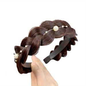 TEMU 우아한 핸드메이드 헤어밴드 - 스타일리시하고 자연스러운 디자인, 캐주얼 복장이나 신부 들러리 웨딩에 완벽함