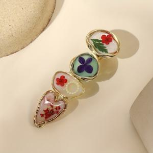 TEMU 한국 스타일의 새로운 드라이 플라워 헤어핀, 다재다능하고 독특한 여성용 헤어 장식용 고급 오리 부리 클립