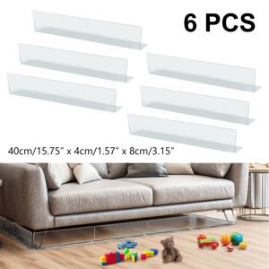 TEMU 6개 조절 가능 & 절단 가능한 투명 플라스틱 소파 밑 차단기 - 내구성 강한 가구 간격 막대, 애완동물 장난감 및 이물질 방지용 - 다목적 정리함 (소파, 침대, 선반, 욕실 캐비닛)|쇼파침대