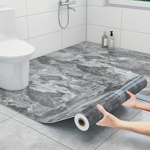 TEMU 자착식 고급 인조 대리석 바닥 스티커, 내구성 좋은 필앤스틱 벽지, 두께 0.26mm, PVC 재질, 탈착식 주방 타일 스티커, 조리대 가구 리모델링, 침실, 욕실, 거실 액센트 벽, 주방에 적합