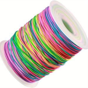 TEMU 팔찌용 탄력 끈, 1mm 튼튼한 스트레치 끈 무지개색 탄성 코드, 주얼리 만들기, 비즈 목걸이 및 공예용