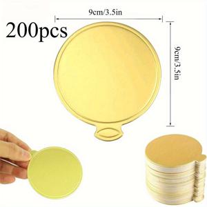 TEMU 200개 골든 무스 케이크 보드, 미니 치즈케이크 보드 카드보드 케이크 베이스 디저트 트레이, 웨딩 생일 파티 케이크 페이스트리 장식용