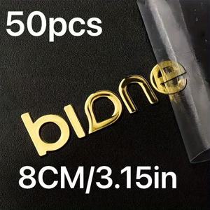 TEMU 3.0cm, 4cm, 5.0cm, 8cm, 10cm 사이즈로 맞춤 제작 가능한 메탈 스티커 50개 - 골드 및 실버 도금, 컬러, 투명 크롬 전사 스티커 (유리용) 옵션 제공