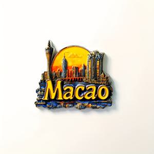 TEMU 1pc 마카오 타워 & 뉴 리스보아 호텔 선셋 시티스케이프 자석 냉장고 스티커 - 3D 레진 홈 데코, 생동감 있는 야간 전망, 여행 선물 및 주방 장식에 완벽, 마카오 장식