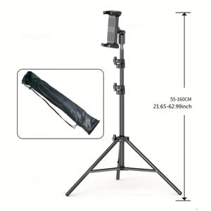 TEMU 조절 가능한 태블릿 삼각대 바닥 스탠드 홀더 | 4-13인치 지원, iPad Air Pro 12.9용 클립 홀더가 있는 접이식 탄소강 스탠드