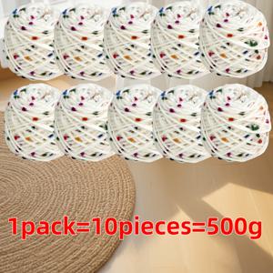 TEMU 무지개 캔디 스카프 니트용 실, 컬러풀 빈 실, 1팩 500g, 스웨터, 담요, 쿠션, 스카프, 가방 등 니트에 적합