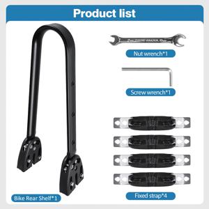 TEMU NEWBOLER의 1개 조절 가능한 알루미늄 합금 гравель 바이크 후면 선반 | 범용 다기능 후면 브래킷, 스트랩 포함 트렁크 장착, 야외 사이클링 액세서리, 산악 자전거 장비 가방, 자전거 기어 부착 장치