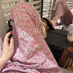 TEMU 여성용 빈티지 플로랄 프린트 루즈핏 팬츠 - 가벼운 폴리에스터, 사계절용 편안함, 집에서 및 야외 착용에 완벽, 봄/여름 컬렉션, 캐주얼 웨어 팬츠 | 플로랄 프린트 팬츠 | 폴리에스터 원단|여름바지