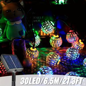 TEMU 1팩, 리튬 배터리 태양광 모로코 볼 스트링 조명, LED 소형 라이트 볼, 실내 공간, 마당, 잔디, 나무 줄기, 수영장 주변 장식에 완벽, 낮에 충전 및 밤에 자동 점등, 웜화이트/화이트/멀티컬러 선택 가능