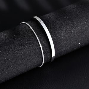 TEMU 2pcs Men's Fashion Jewelry Set - Stainless Steel Staable Bralets, Jewelry Acssories for Various Occasions