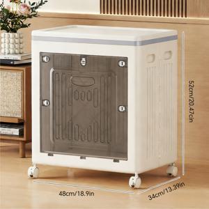 TEMU 업그레이드 두꺼운 접이식 쌓기 가능 대용량 바퀴 달린 옷 보관함, 플립탑 뚜껑 장난감 정리함, 침실 및 옷장용, 침대 밑 수납