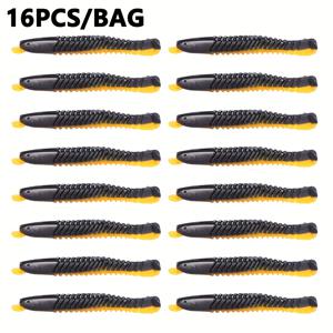 TEMU 16개 세트 모조 미꾸라지 소프트 베이트 - 2.95인치 PVC 소재, 리얼리스틱 베스 루어 - 베스, 메기, 연어 낚시에 적합 | 내구성 있는 PVC 소재