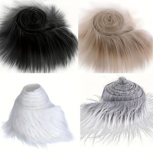 TEMU 인조 모피 및 인조 가죽으로 제작된 4개 세트. 다육이 수염 및 롤플레잉에 적합하며, 모자 장식, 신발 장식, 산타 클로스 장식, 코스튬 액센트, 공예품, 재봉 원단 및 공예 재료로 사용할 수 있습니다.