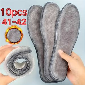 TEMU 남녀 모두 편안하게 신을 수 있도록 디자인된 두꺼운 따뜻한 겨울용 깔창 10개입 (5켤레). 땀 흡수 기능이 뛰어나고, 겨울철에 특히 적합한 스포츠용 냉기 방지 기능을 제공합니다.