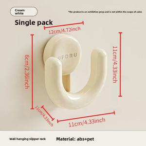 TEMU 흰색 흡착판 신발 정리대, 욕실 및 샤워실용 벽걸이 슬리퍼 보관, 실용적인 슬리퍼 후크, 다용도 후크
