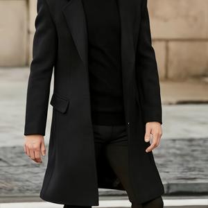 TEMU 크리스마스 남성 선물, 가을 겨울용 롱 웜 드래곤 앤 피닉스 트렌치 코트, 클래식 심플 패션 캐주얼 남성 아우터웨어