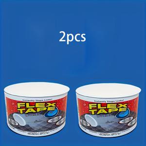 TEMU 고강도 고무 수리 테이프 2개입 - 지붕, 수영장, 파이프 누수 수리용 400% 강력한 접착 실란트, 실내/실외 사용, 빠른 누수 복구, 유연함 (투명/컬러용)