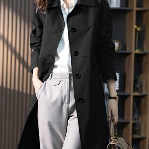 TEMU 봄/가을 신상 패션 우아한 다용도 커뮤터 트렌치 코트 클래식 빈티지 고급 영국 스타일 재킷