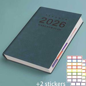 TEMU 3개 세트 A5 소프트커버 플래너 2026 자가 관리 스케줄 플래너 - 400페이지 고품질 인조 가죽 커버, 우아한 블루 디자인, 월간 및 주간 레이아웃, 플래너 노트북, 휴대용 컴팩트 사이즈, 시간 관리 및 목표 추적에 적합