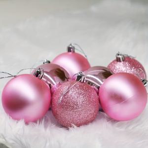 TEMU 16개 세트-크리스마스 볼 장식, 핑크 미니 크리스마스 트리 오너먼트, 발렌타인데이 장식 볼, 휴일 파티, 실내외 DIY 공예, 크리스마스 및 발렌타인데이 선물용