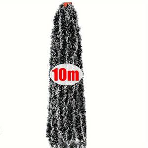 TEMU 크리스마스용 클래식 인조 틴셀 가랜드 (녹색 및 흰색), 길이 10M, 20M 또는 40M로 제공. 크리스마스 트리 장식, 펜던트 및 홈 인테리어에 이상적입니다. 깃털 또는 추가 도구 불필요. 할로윈에도 적합합니다.