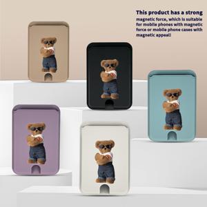 TEMU 고급스럽고 스타일리시하며 정교한 쿨 베어 패턴 마그네틱 카드 홀더. 휴대폰 부착용으로 디자인되었으며 아이폰 지갑 추가품과 호환되며 은행 카드 또는 신용 카드 1-4장을 수납할 수 있습니다. 내장된 보안 포켓이 특징입니다.