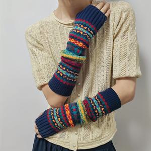 TEMU 여성용 가을-겨울 소매 - 두꺼운 연장형 핑거리스 장갑, 할로윈, 추수감사절, 크리스마스, 선물