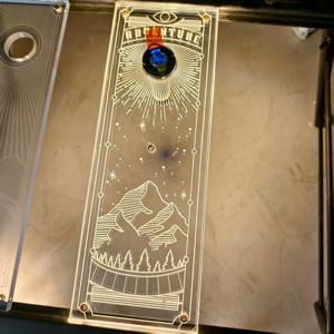 TEMU 야외 캠핑 IGT 조명 유닛 보드, 아크릴 투명 탁상형 캠핑 테이블 (38개 조명 포함), GZ 조명 배경막, 휴대용 경량 보관 랙, 반 유닛 크기 125*360*10mm, 캠핑 필수품, 휴대용 보관, 경량 랙