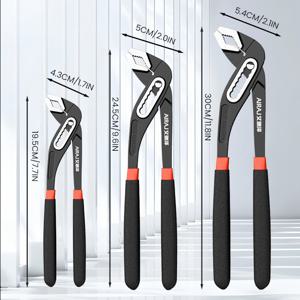 TEMU AIRAJ 3pcs 전문가용 헤비 듀티 금속 파이프 플라이어 세트 (퀵 릴리스 메커니즘 & 조절 가능한 그립 포함) - 헤비 듀티 구조, 전문가에게 적합, 인체공학적 레드 핸들, 배관, 목공, 목공 작업 - 에어 공구 호환 (No)