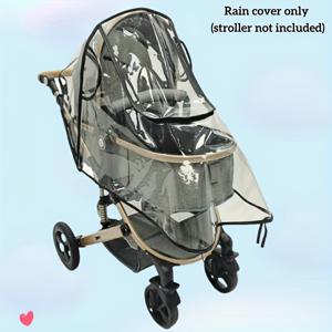 TEMU 1개 사계절 범용 유모차 레인 커버 (U자형 창문 & 통기성 메시) - 대부분의 유모차에 적합, 내구성 좋은 플라스틱, 간편한 설치, 견고한 구조, 세련된 디자인, 비오는 날에 이상적, 유모차, 야외 사용, 그린, 레드, 그레이