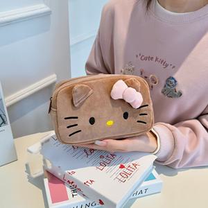 TEMU 여성용 귀여운 카와이 애니메이션 & 동물 프린트 핸드백 - 스위트 한국 스타일 지퍼 포켓, 내구성 강화, 휴대폰, 열쇠, 메이크업 수납 가능 - 한국 시리즈 컬렉션|가방|파우치