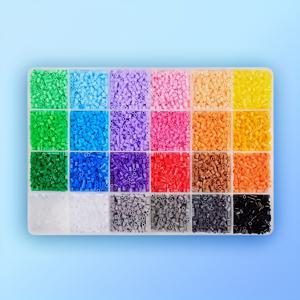 TEMU 24색 2.6mm 안전핀 비즈 세트 - 3D 픽셀 다리미 공예 키트, 고품질 플라스틱/비즈 재질, 가정 및 비즈 공예 용품에 적합 | 생생한 비즈 세트 | 내구성 좋은 공예 재료