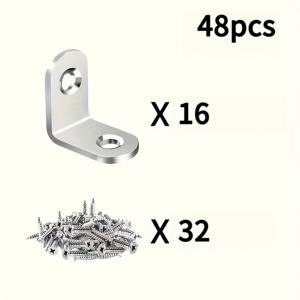 TEMU 48개 코너 브래킷 세트 (나사 포함), 의자, 서랍, 캐비닛 등 목재 가구에 적합