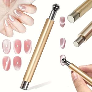 TEMU 1개 3-in-1 고양이 눈 네일 자석 스틱 | 3가지 색상으로 제공, 젤 네일 아트 비즈, 다기능 매니큐어 도구, 살롱용, 전문가용 네일 아트 장비, 사용하기 쉬움, 신뢰할 수 있음, 부드러운 적용