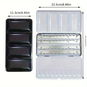 TEMU 48색 호환 워터컬러 페인트 박스 - 풀 & 하프 팬 포함, 헤비듀티 메탈 팔레트 케이스, 48색 컬러 팔레트 (워터컬러, 구아쉬용) - 프로페셔널 & 용|아크릴물감