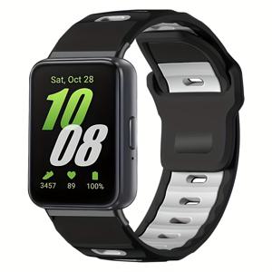 TEMU 삼성 갤럭시 피트 3용 튼튼한 틈새 없는 밴드, 남성용 실리콘 교체 스포츠 스트랩, 부드럽고 조절 가능한 통기성 교체 시계 스트랩 루프 (갤럭시 피트 3 SM-R390 스마트워치 액세서리)