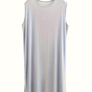 TEMU 남성용 모달 파자마 - 민소매 조끼 & 루즈핏 나이트가운 로브, 통기성 모달 소재, 세탁기 사용 가능한 목욕가운 - 편안한 수면복 & 라운지웨어