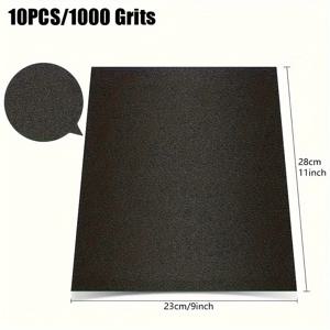 TEMU 목재 및 금속 샌딩용 10개 세트 사포, 습식 건식 사포 60/80/100/120/150/180/240/320/400/600/800/1000/1200/1500/2000/2500/5000 그릿