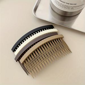 TEMU 시크한 여성용 헤어 콤 클립 - 매끄러운 앞머리 & 날아가는 머리 정리, 무황산염, 컬리 & 일반 헤어 타입에 완벽